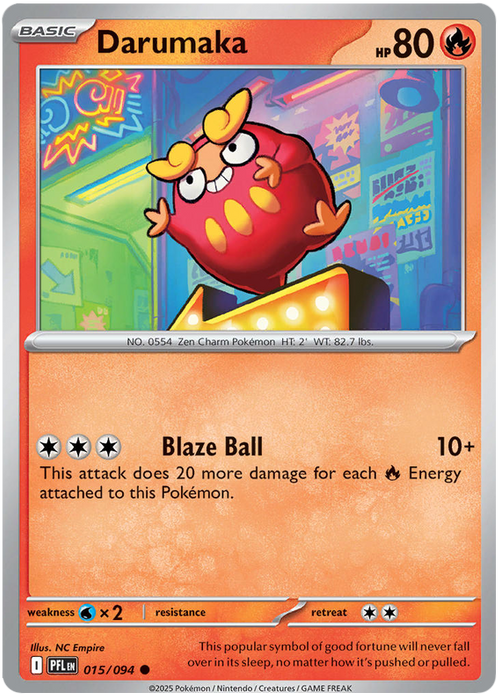 Darumaka 015/094 Common Pokemon Card (Mega Evolution Phantasmal Flames)