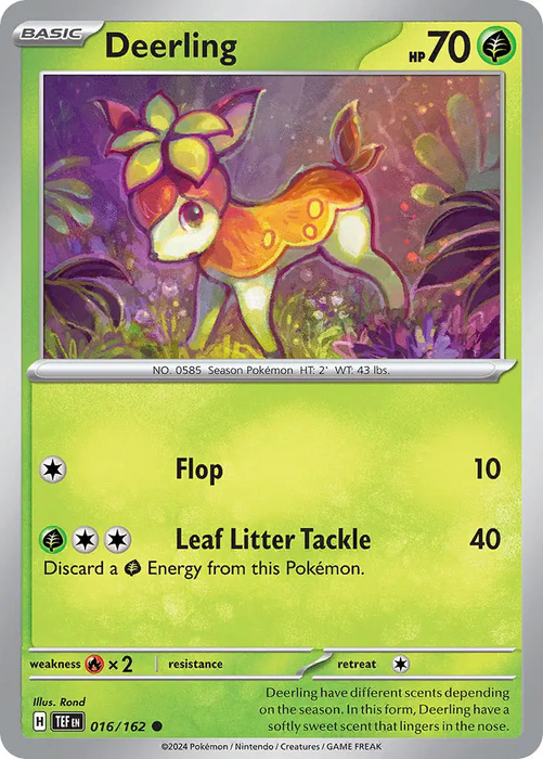 Deerling 016/162 Common Reverse Holo Pokemon Card (SV Temporal Forces)