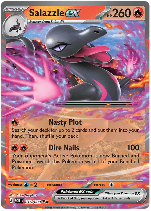 Salazzle ex 016/088 Double Rare Pokemon Card (Mega Evolution Perfect Order)