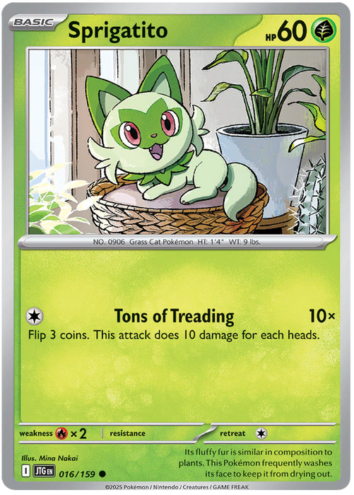 Sprigatito 016/159 Common Pokemon Card (Scarlet & Violet Journey Together)