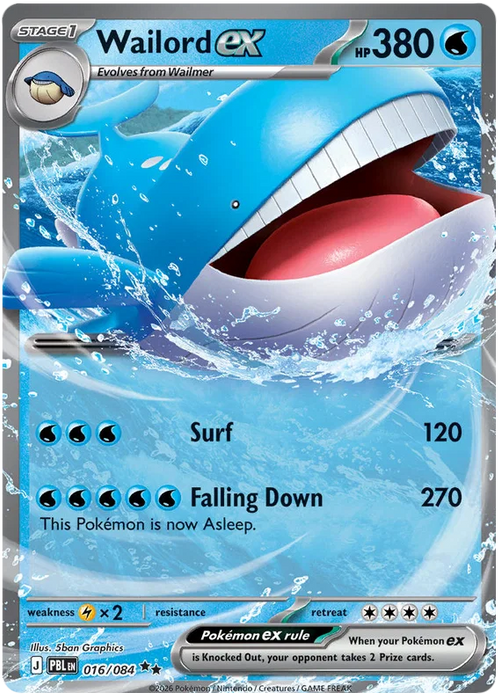 Wailord ex 016/084 Double Rare Pokemon Card (Mega Evolution Pitch Black)