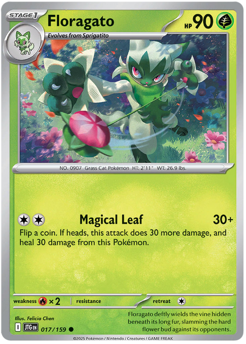 Floragato 017/159 Common Pokemon Card (Scarlet & Violet Journey Together)