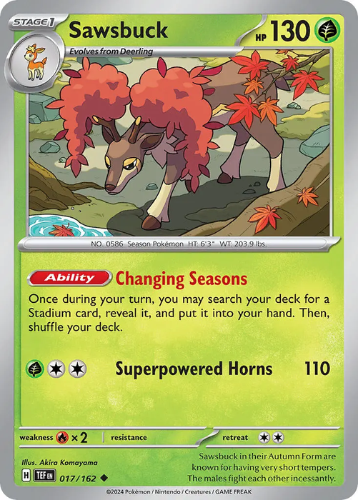 Sawsbuck 017/162 Uncommon Pokemon Card (SV Temporal Forces)