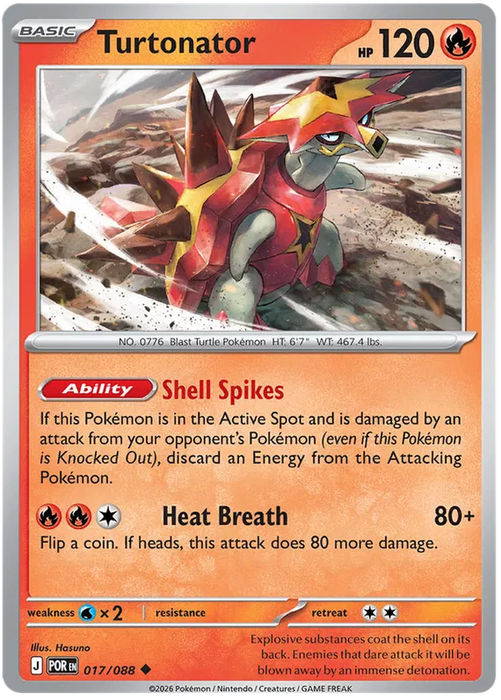 Turtonator 017/088 Pokemon Card (Mega Evolution Perfect Order)