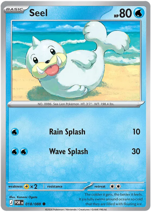 Seel 018/088 Pokemon Card (Mega Evolution Perfect Order)