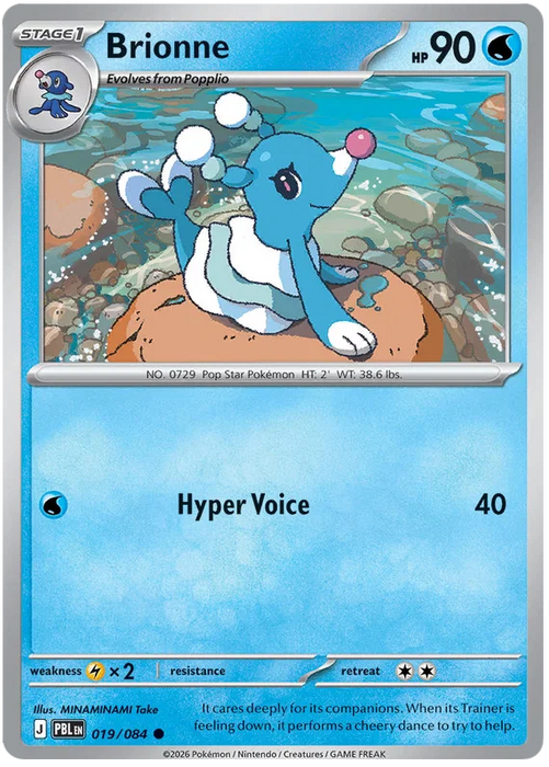 Brionne 019/084 Common Pokemon Card (Mega Evolution Pitch Black)