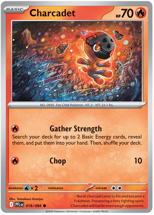 Charcadet 019/094 Common Pokemon Card (Mega Evolution Phantasmal Flames)