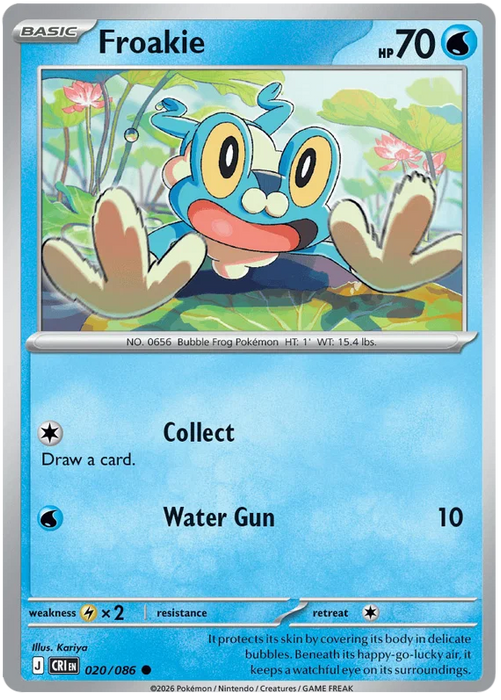 Froakie 020/086 Common Pokemon Card (Mega Evolution Chaos Rising)