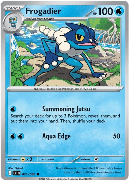 Frogadier 021/086 Common Pokemon Card (Mega Evolution Chaos Rising)
