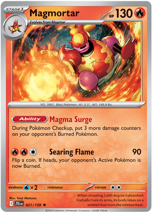 Magmortar 021/159 Rare Pokemon Card (Scarlet & Violet Journey Together)