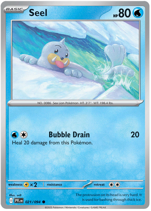 Seel 021/094 Common Pokemon Card (Mega Evolution Phantasmal Flames)