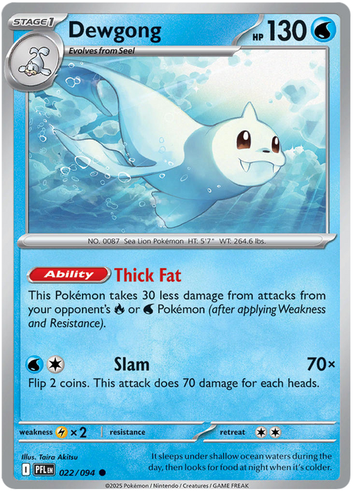 Dewgong 022/094 Common Pokemon Card (Mega Evolution Phantasmal Flames)