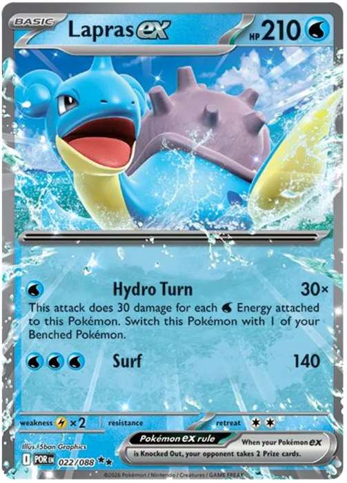 Lapras ex 022/088 Double Rare Pokemon Card (Mega Evolution Perfect Order)