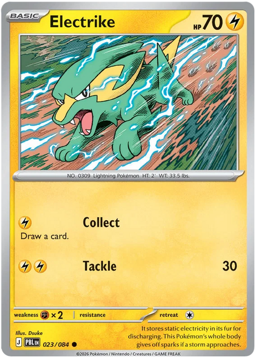Electrike 023/084 Common Pokemon Card (Mega Evolution Pitch Black)