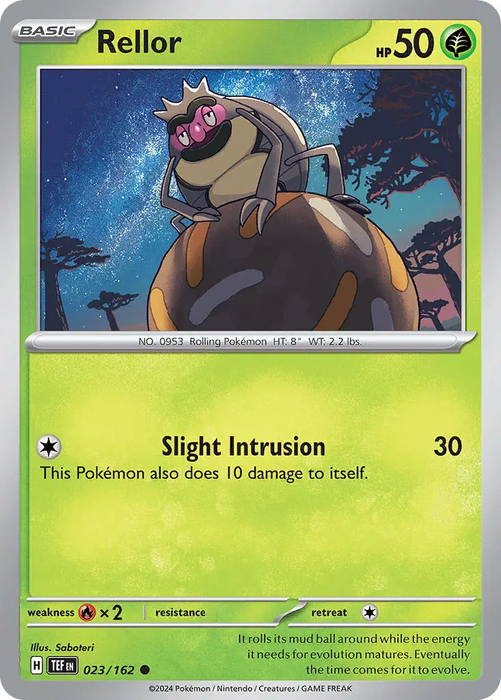 Rellor 023/162 Common Reverse Holo Pokemon Card (SV Temporal Forces)