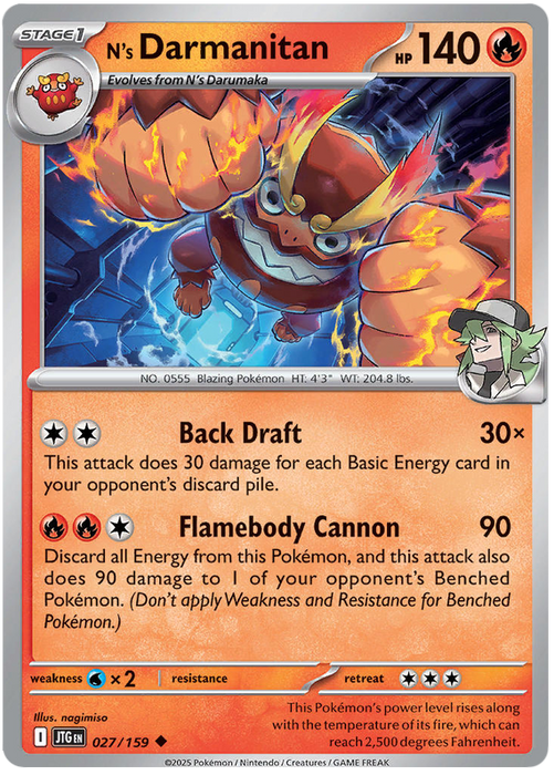 N's Darmanitan 027/159 Uncommon Pokemon Card (Scarlet & Violet Journey Together)