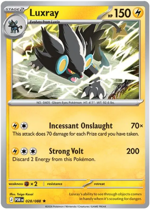 Luxray 028/088 Rare Pokemon Card (Mega Evolution Perfect Order)