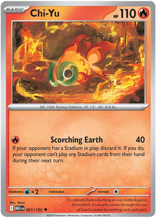 Chi-Yu 031/132 Uncommon Pokemon Card (Mega Evolution Base Set ME01)