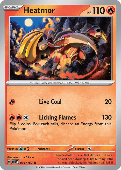 Heatmor 031/162 Common Reverse Holo Pokemon Card (SV Temporal Forces)