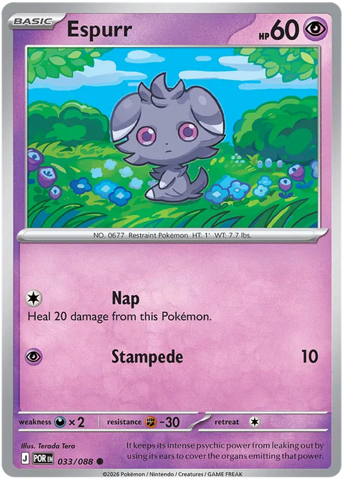 Espurr 033/088 Pokemon Card (Mega Evolution Perfect Order)