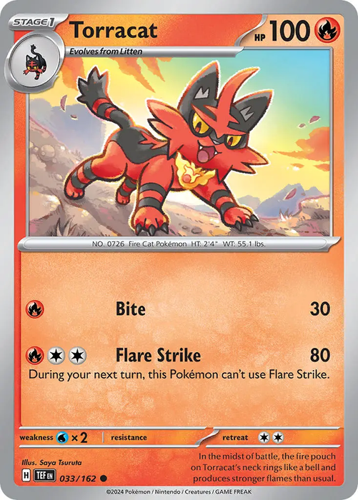 Torracat 033/162 Common Reverse Holo Pokemon Card (SV Temporal Forces)