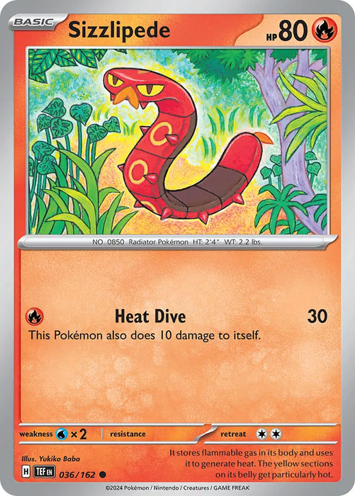 Sizzlipede 036/162 Common Pokemon Card (SV Temporal Forces)