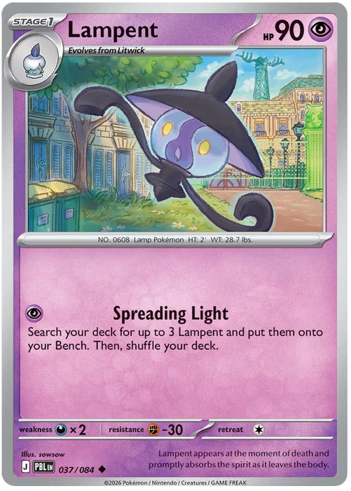 Lampent 037/084 Uncommon Pokemon Card (Mega Evolution Pitch Black)