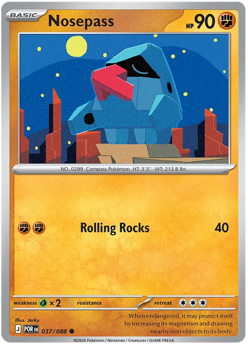 Nosepass 037/088 Pokemon Card (Mega Evolution Perfect Order)