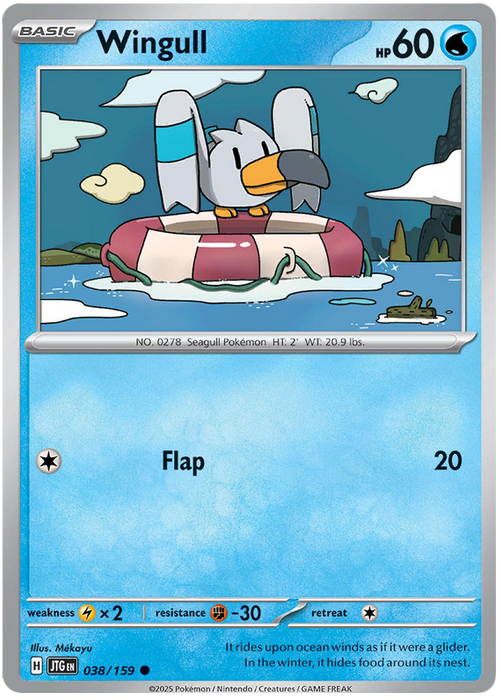 Wingull 038/159 Common Pokemon Card (Scarlet & Violet Journey Together)