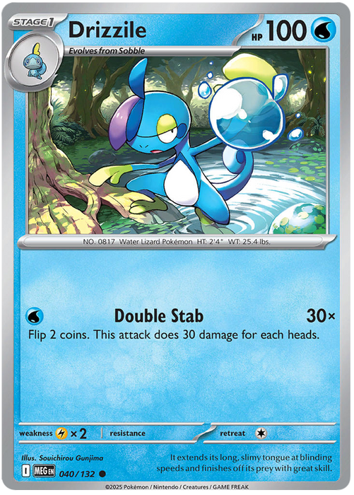 Drizzile 040/132 Common Pokemon Card (Mega Evolution Base Set ME01)