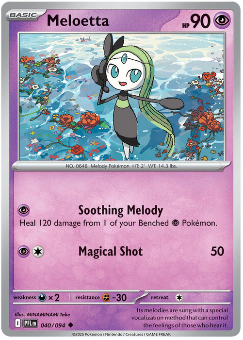 Meloetta 040/094 Uncommon Pokemon Card (Mega Evolution Phantasmal Flames)