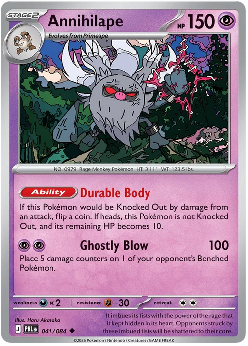 Annihilape 041/084 Uncommon Pokemon Card (Mega Evolution Pitch Black)