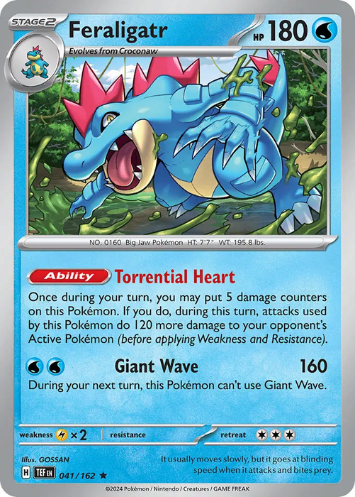 Feraligatr 041/162 Rare Pokemon Card (SV Temporal Forces)