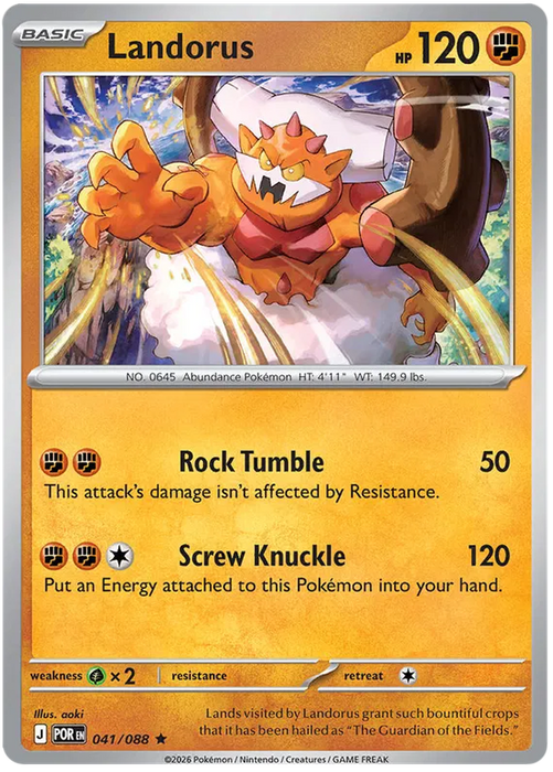 Landorus 041/088 Rare Pokemon Card (Mega Evolution Perfect Order)