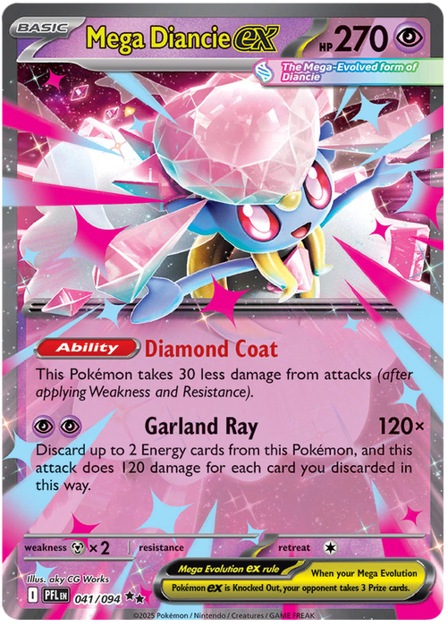 Mega Diancie ex 041/094 Double Rare Pokemon Card (Mega Evolution Phantasmal Flames)