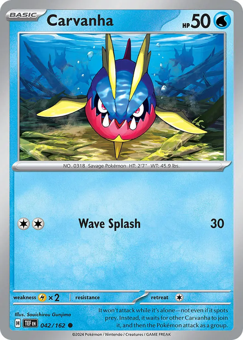 Carvanha 042/162 Common Pokemon Card (SV Temporal Forces)