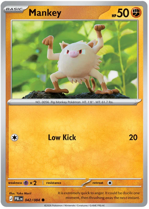 Mankey 042/084 Common Pokemon Card (Mega Evolution Pitch Black)