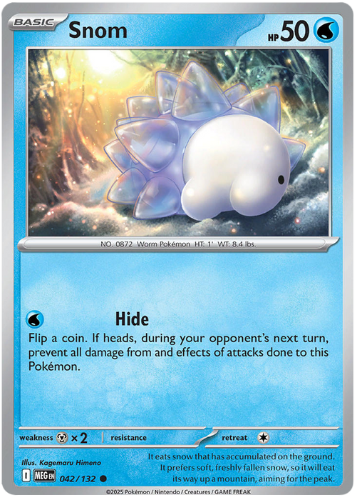 Snom 042/132 Common Pokemon Card (Mega Evolution Base Set ME01)