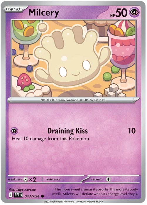 Milcery 043/094 Common Pokemon Card (Mega Evolution Phantasmal Flames)