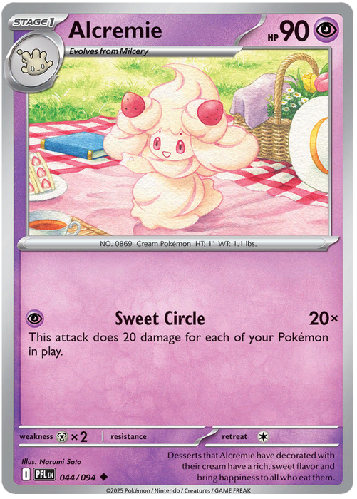 Alcremie 044/094 Uncommon Pokemon Card (Mega Evolution Phantasmal Flames)