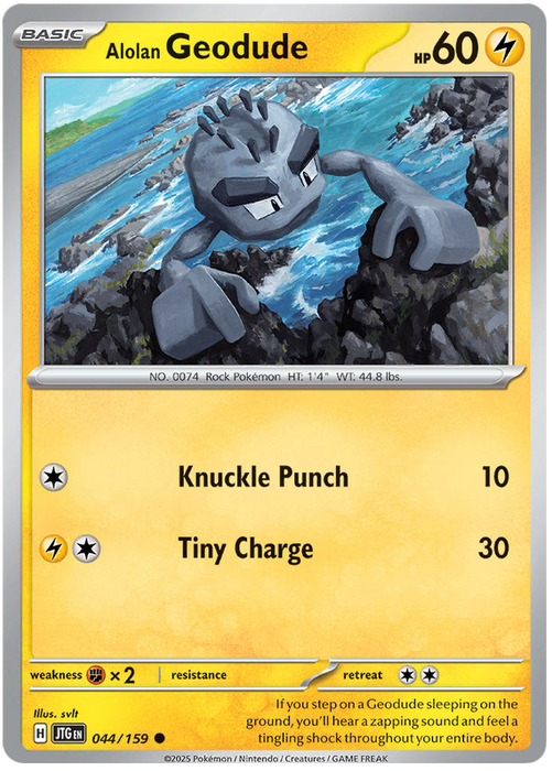Alolan Geodude 044/159 Common Pokemon Card (Scarlet & Violet Journey Together)