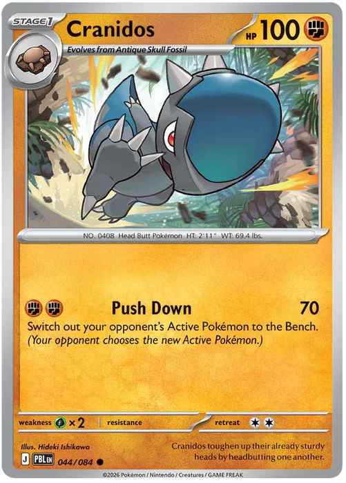 Cranidos 044/084 Common Pokemon Card (Mega Evolution Pitch Black)