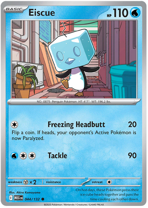 Eiscue 044/132 Common Pokemon Card (Mega Evolution Base Set ME01)