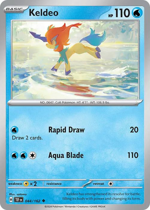 Keldeo 044/162 Uncommon Reverse Holo Pokemon Card (SV Temporal Forces)