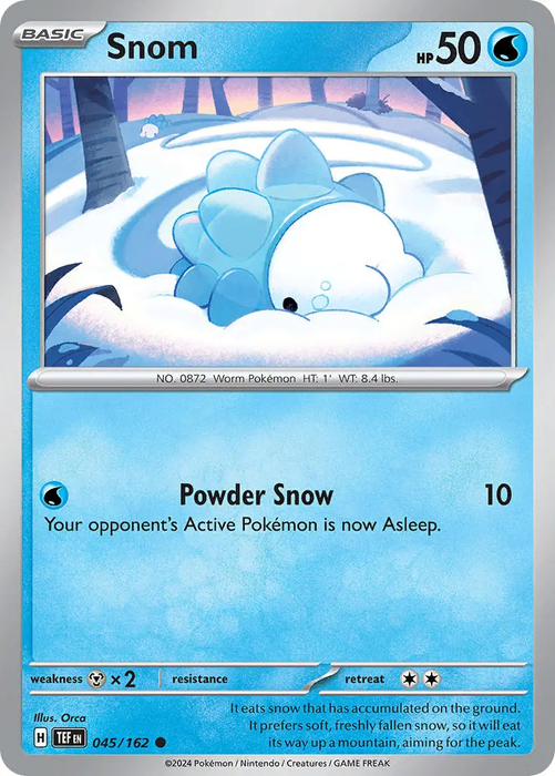 Snom 045/162 Common Pokemon Card (SV Temporal Forces)