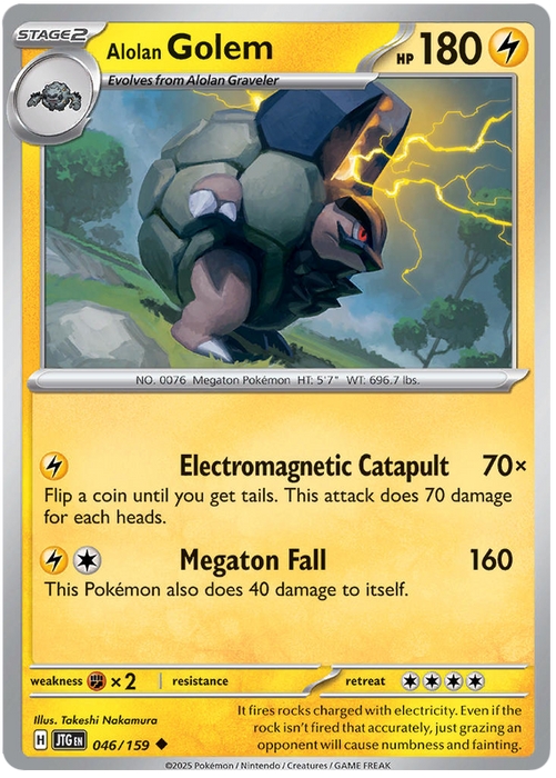 Alolan Golem 046/159 Uncommon Pokemon Card (Scarlet & Violet Journey Together)
