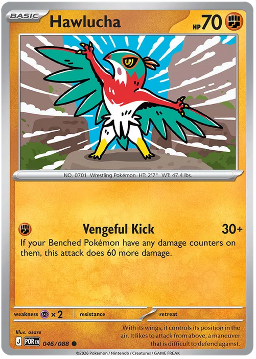 Hawlucha 046/088 Pokemon Card (Mega Evolution Perfect Order)