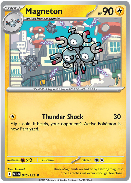 Magneton 046/132 Common Pokemon Card (Mega Evolution Base Set ME01)