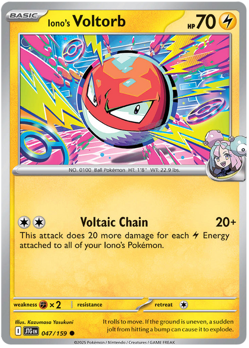 Iono's Voltorb 047/159 Common Pokemon Card (Scarlet & Violet Journey Together)