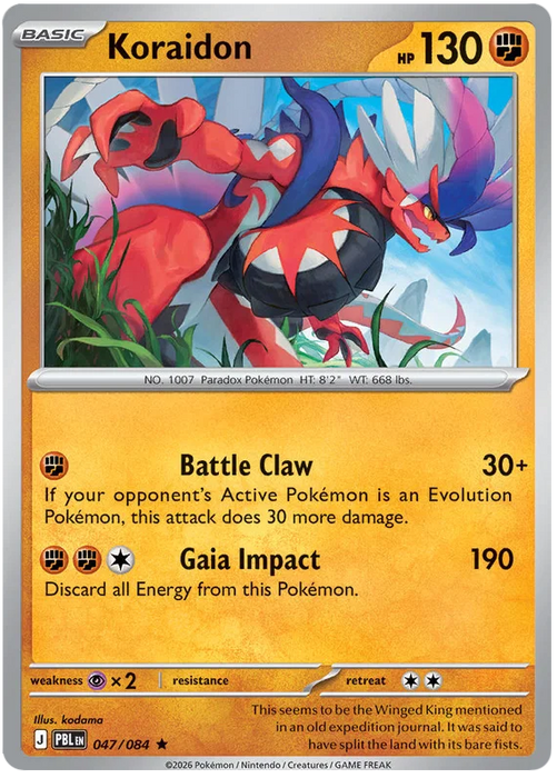 Koraidon 047/084 Rare Pokemon Card (Mega Evolution Pitch Black)